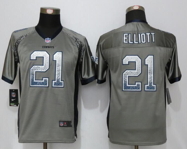 2016 Youth NEW Nike Dallas cowboys 21 Elliott Drift Fashion Grey Elite Jerseys